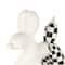 White Ceramic Checkered Dog Balloon Sculpture Set